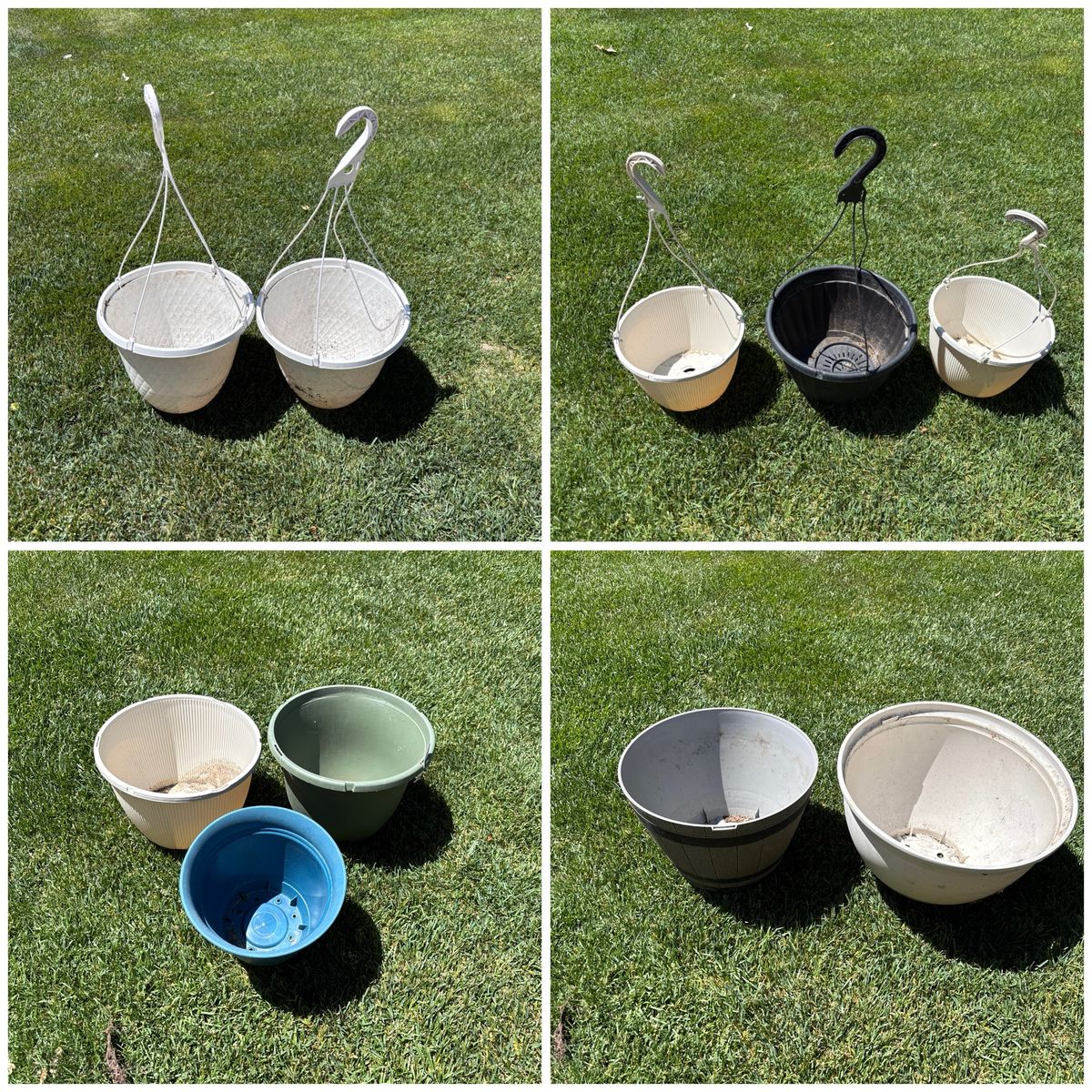 Planter pots/hanging baskets bundle. See description