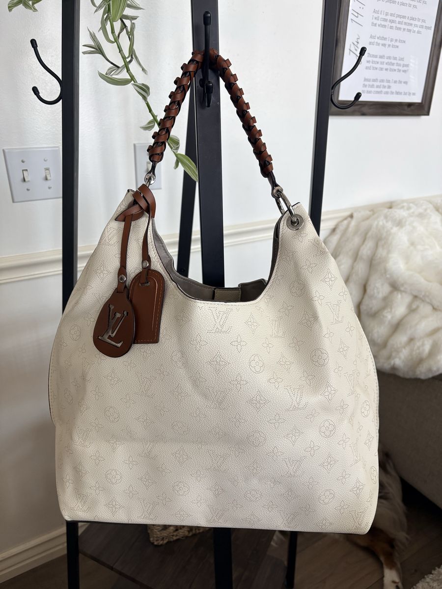 LV Cream Leather Hobo Bag