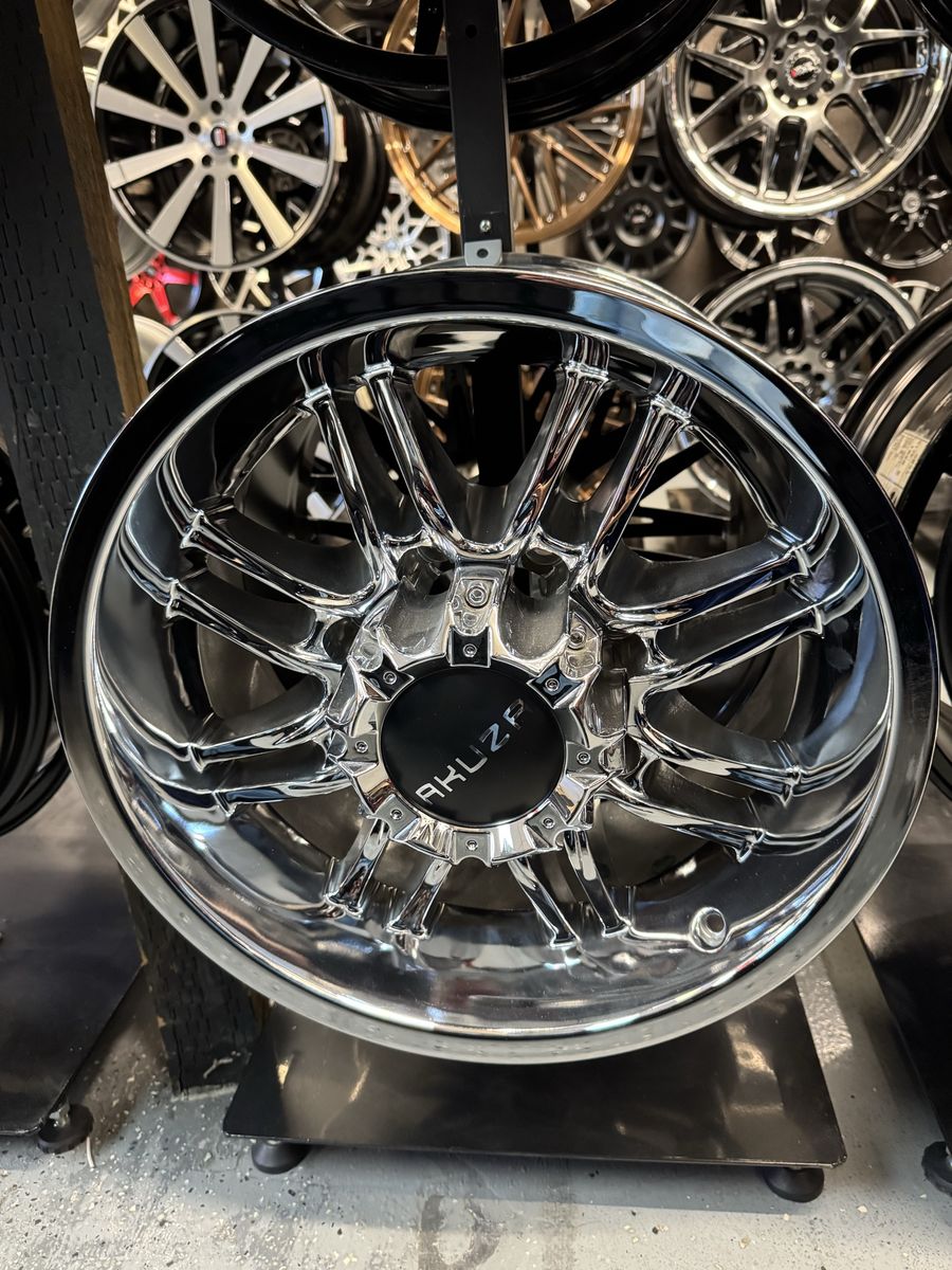 Akuzp chrome 17x9 lug pattern 8x170 offset 12mm brand new set of 4 wheels