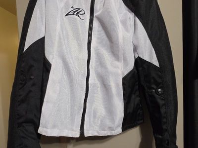 Women's Large Black and White Gust Mesh Jacket Z1R Motorcycle Riding Jacket
