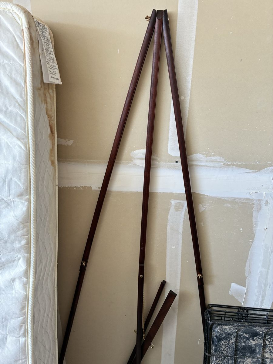 Wooden Display Easel - Adjustable Tripod Stand, Dark Wood Finish
