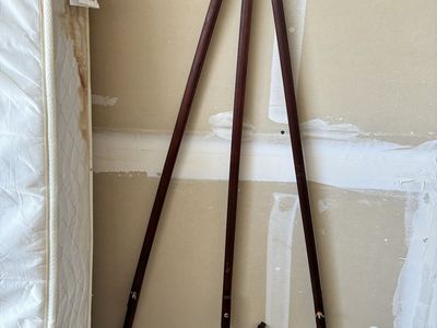 Wooden Display Easel - Adjustable Tripod Stand, Dark Wood Finish