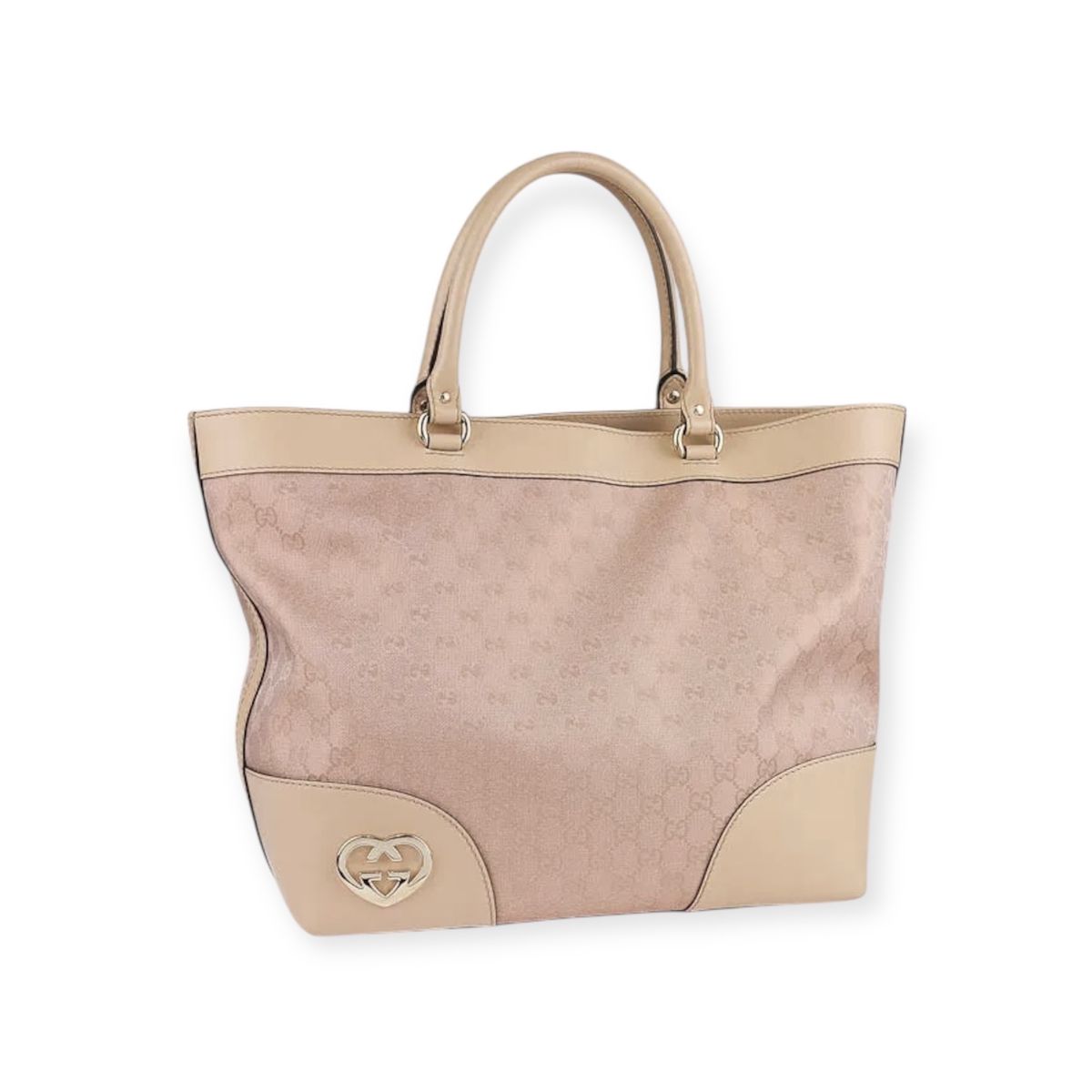 Entrupy Auth Gucci Lovy Metallic Pink GG Tote Bag