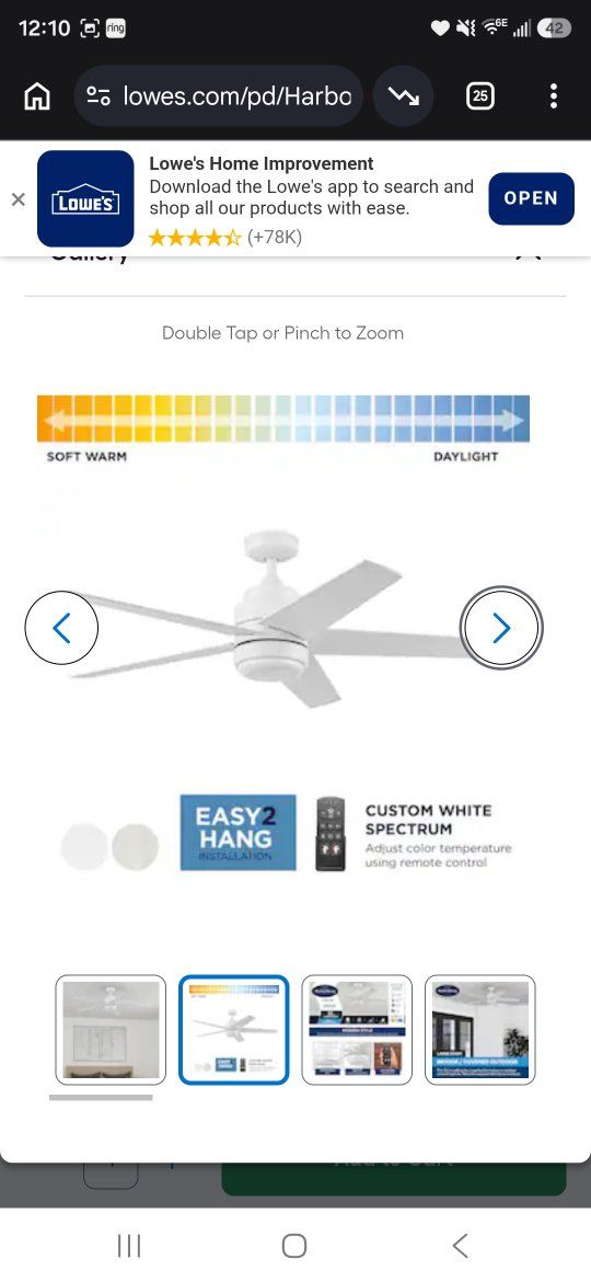 Harbor Breeze Newbern 52-in White LED Indoor/Outdoor Ceiling Fan With Light