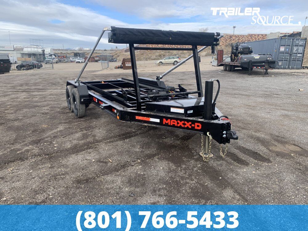 Maxx-D ROX Bumper Pull Roll Off Dumpster Trailer 7x14 14K Electric Tarp, Hydraulic Jack(s)