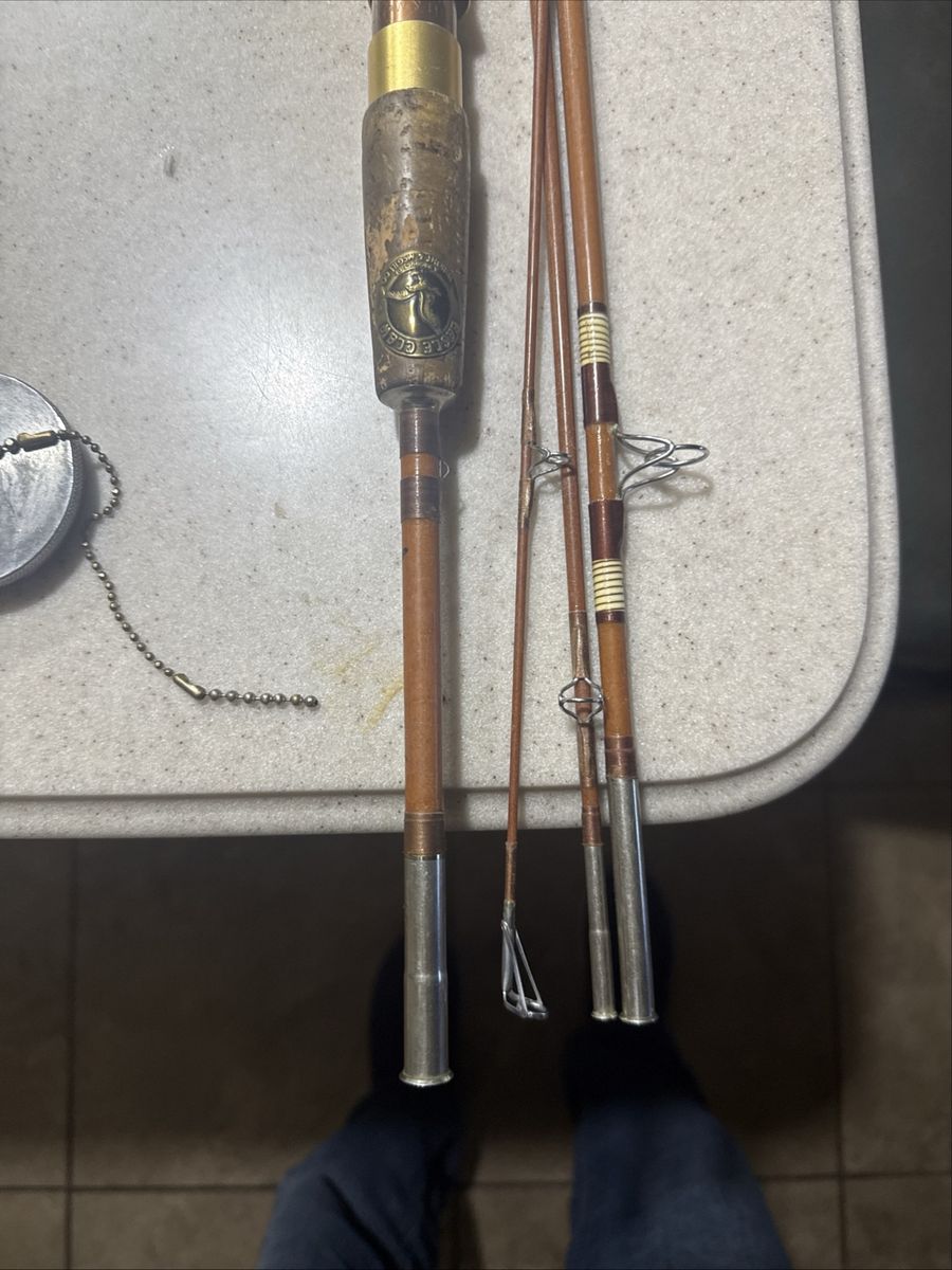 Vintage Wright & McGill Eagle Claw Trailmaster 6.5ft 5pc Fishing Rod Wood/Metal Case