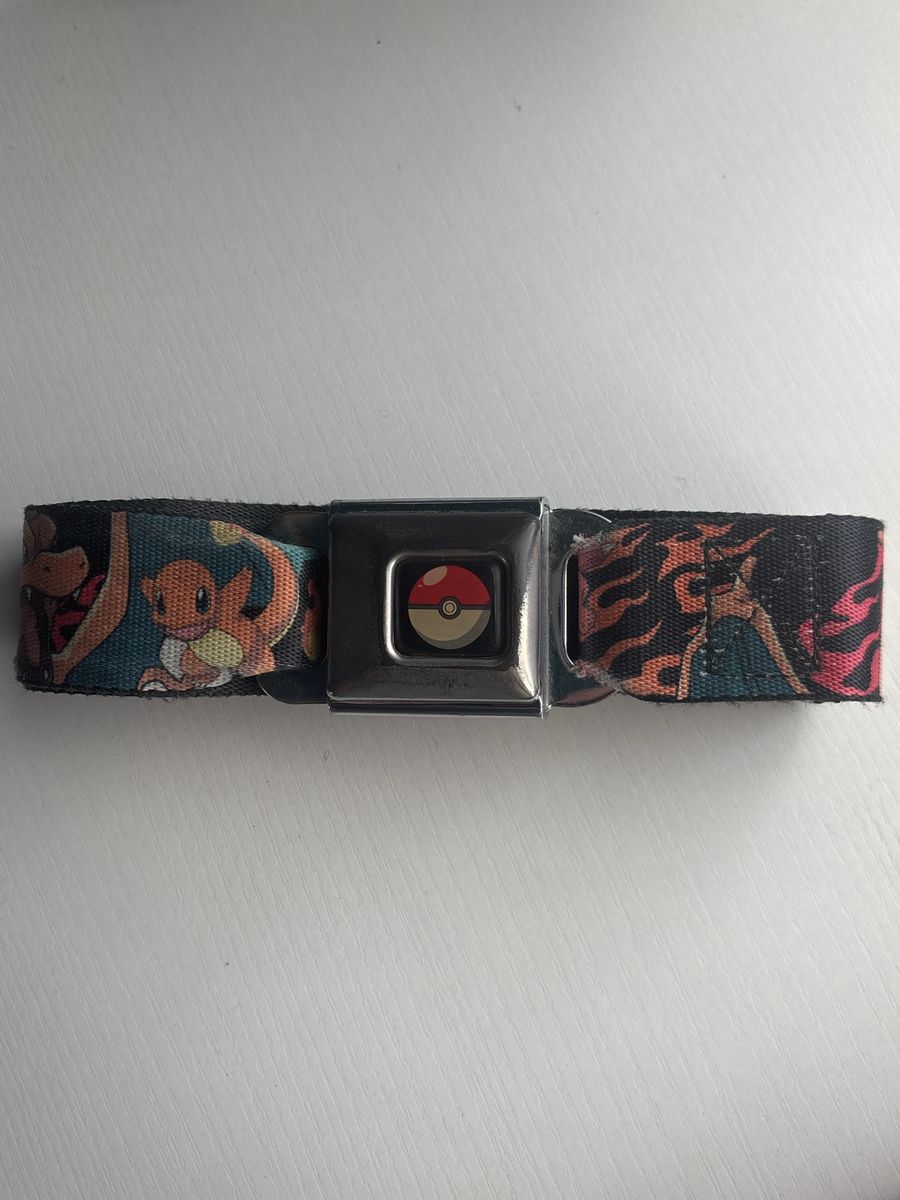 Buckle-Down Pokemon Charizard & Charmander Seatbelt Belt Adjustable 22-54 Inch