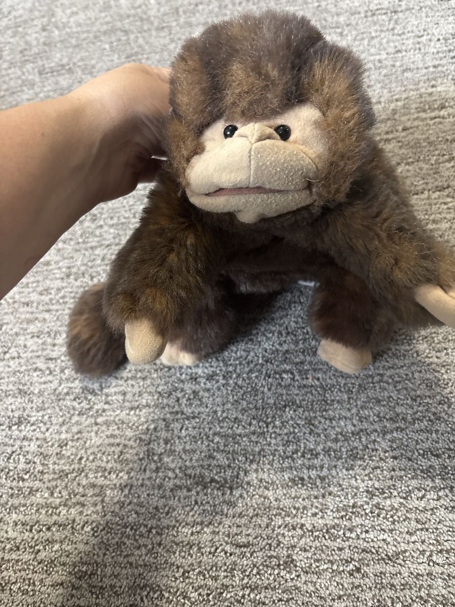 Folkmanis Brown Furry Folk Puppet Monkey Plush