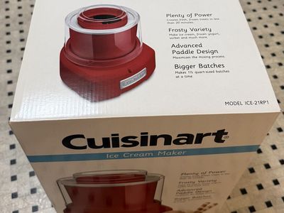 Cuisinart Red Electric Ice Cream Maker 1.5 Qrt