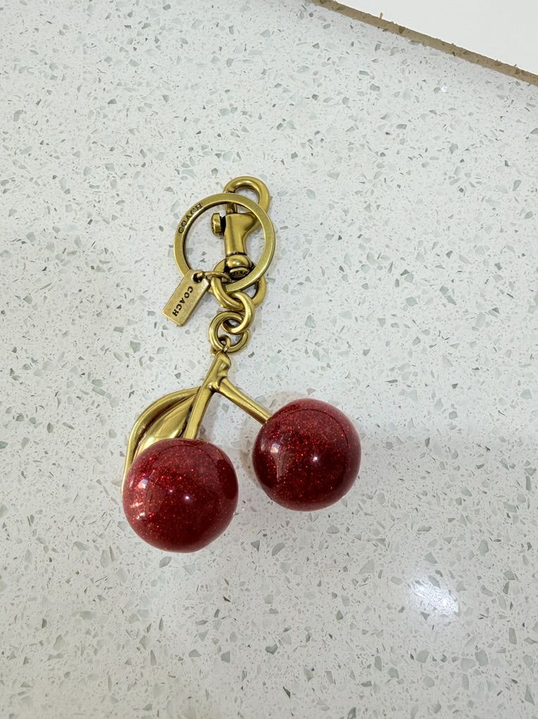 Coach cherry keychain