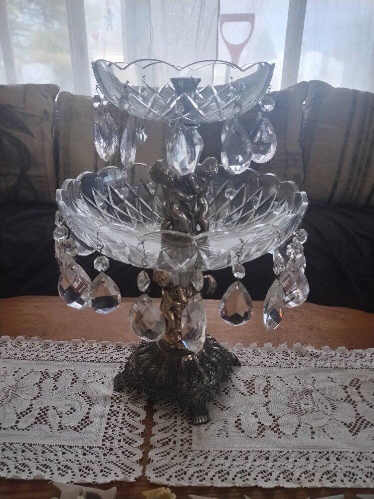 Vintage Crystal Bowl Candle Holder