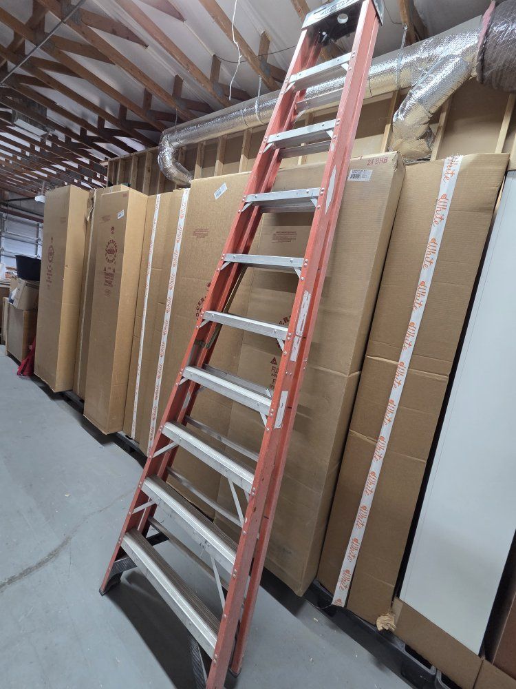 Industrial Orange Fiberglass Extension Ladder - 10 ft, Type IA, Heavy-Duty