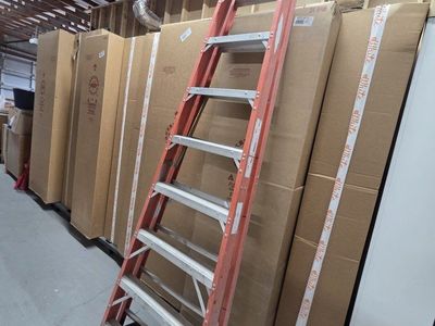 Industrial Orange Fiberglass Extension Ladder - 10 ft, Type IA, Heavy-Duty