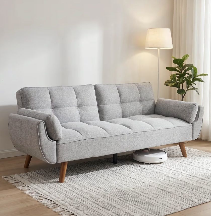 Brand new convertible Sofa Light Gray Fabric,