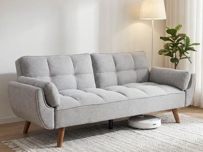 Brand new convertible Sofa Light Gray Fabric,