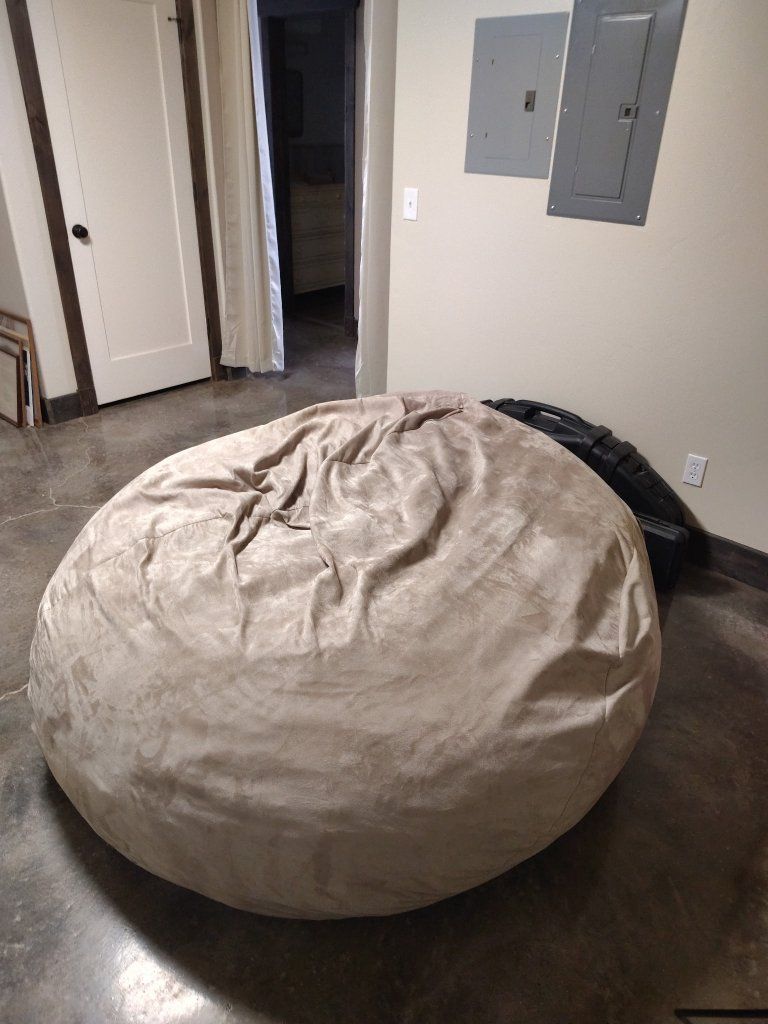 Large Tan Microfiber Beanbag Chair