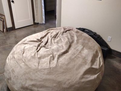 Large Tan Microfiber Beanbag Chair