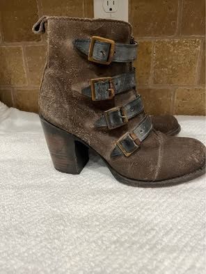 FIREBIRD Brown Suede Buckle Ankle Boots Size 9