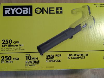 Brand New RYOBI Blower ONE+ 18V 250 CFM Cordless Blower Battery and Charger