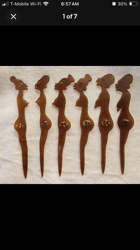 Zulu Lulu 70's VTG Swizzel Sticks For Drink Mixers