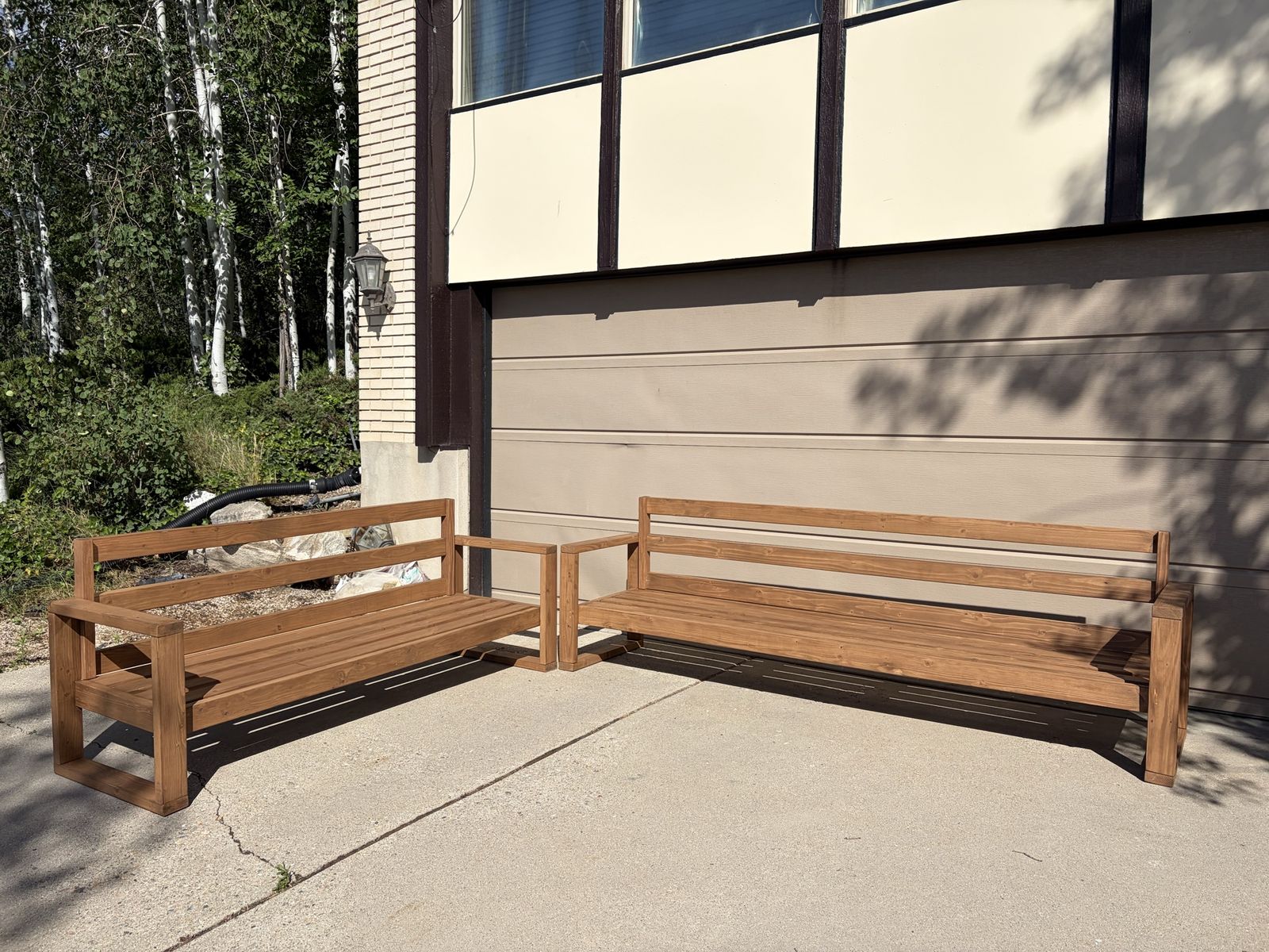 Handcrafted Wooden Outdoor Benches 