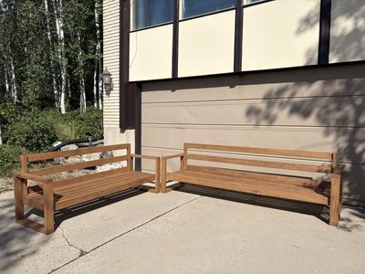 Handcrafted Wooden Outdoor Benches