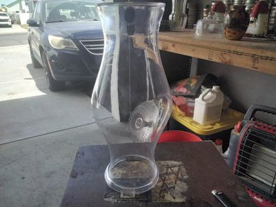 Williams Burg collection. Large Clear Glass Hurricane Lamp / shade- 18" Tall