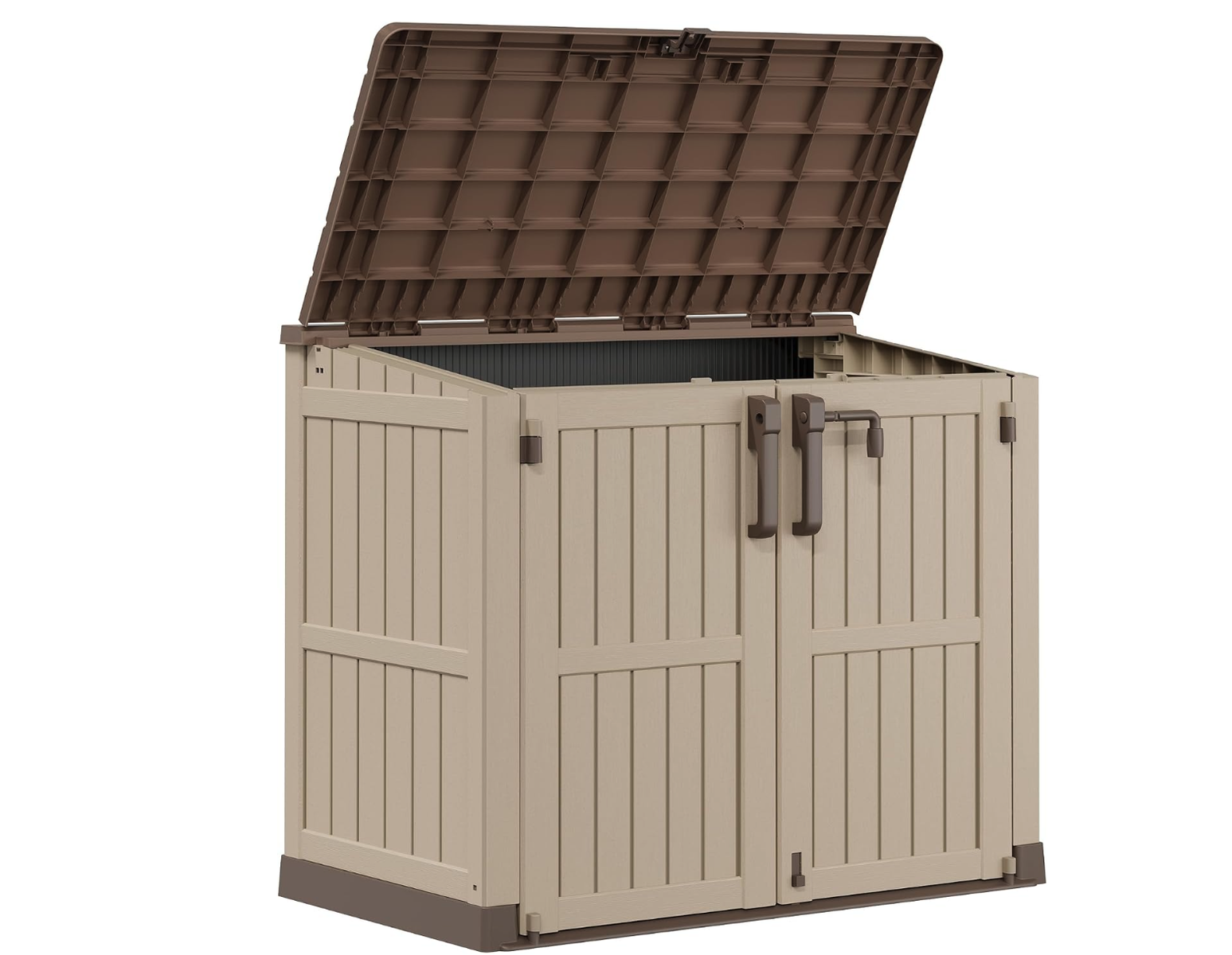 New in Box Storage Box Lockable Doors, Portable Storage Box, Horizontal Outdoor Storage Cabinet