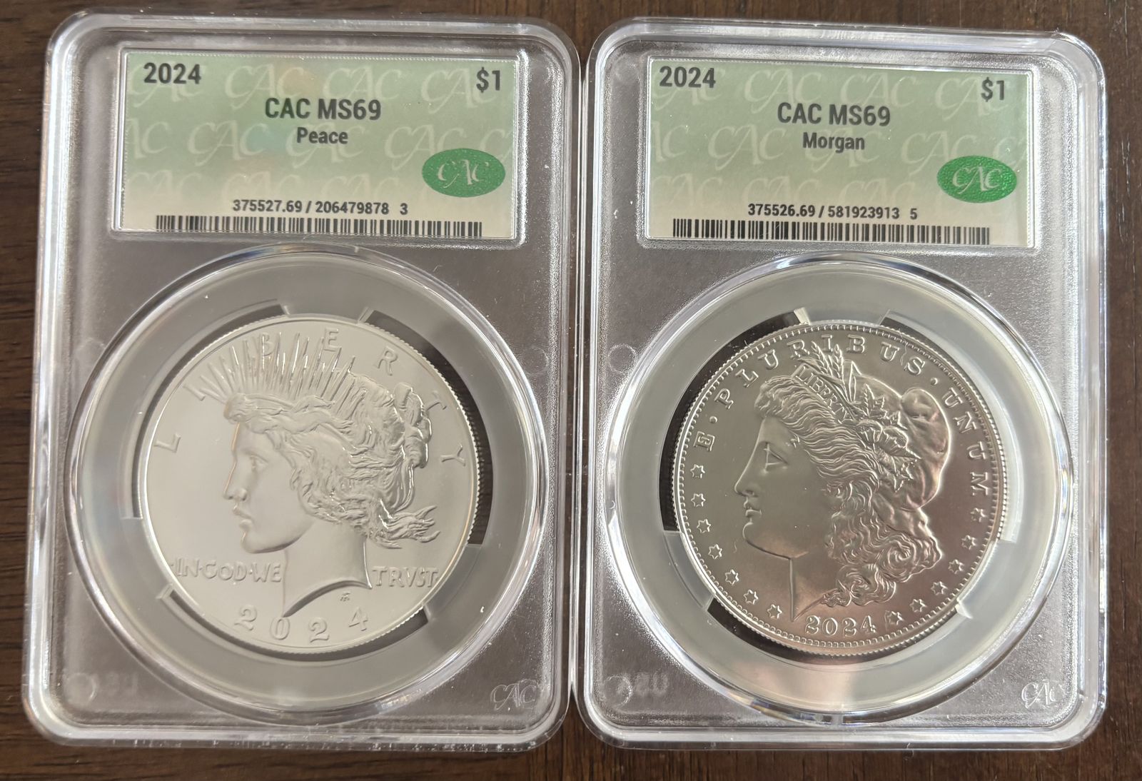 Silver 2024 Peace And Morgan Dollars