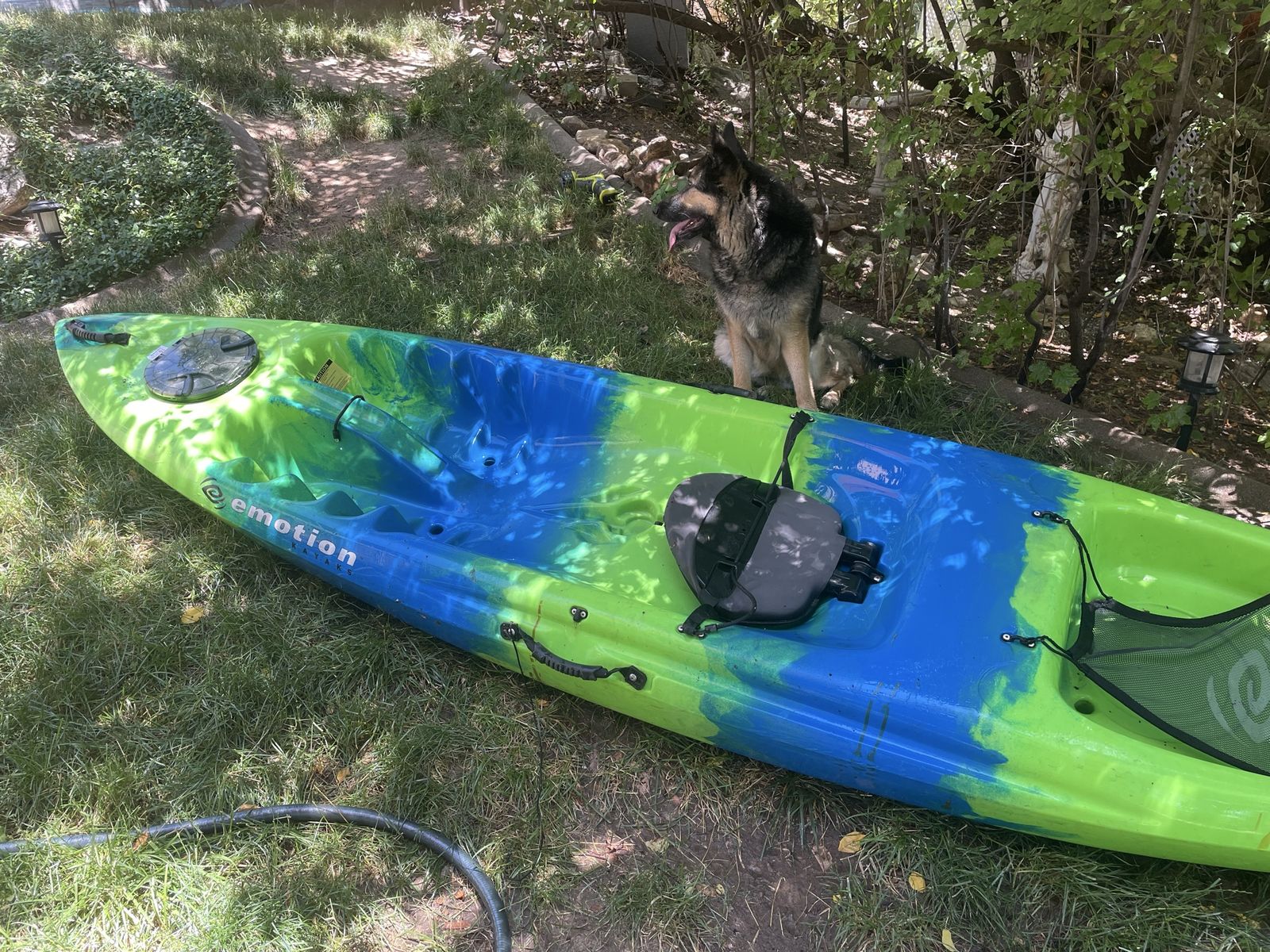 Emotion Temptation Kayak - Blue/Green Sit-On-Top Recreational Kayak