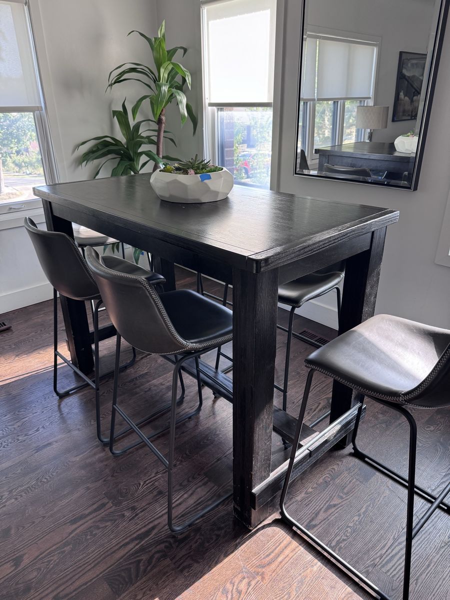 Bar height table with 6 chairs