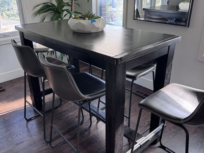 Bar height table with 6 chairs