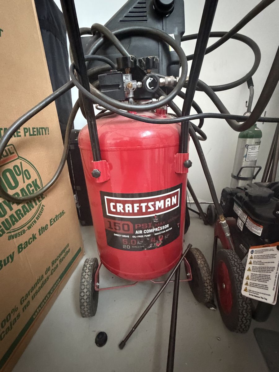 Looking to trade for generator-Craftsman 20-Gallon 150 PSI Air Compressor - Direct Drive, Oil-Free Pump, Induction Motor