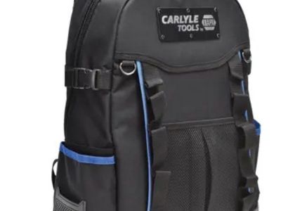 Carlyle Tools by NAPA Heavy Duty Black and Blue Tool Backpack
