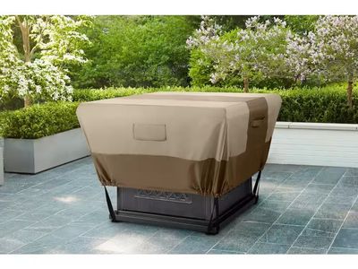 Beige Patio Fire Pit Cover - 35.25"x35.25"x18"