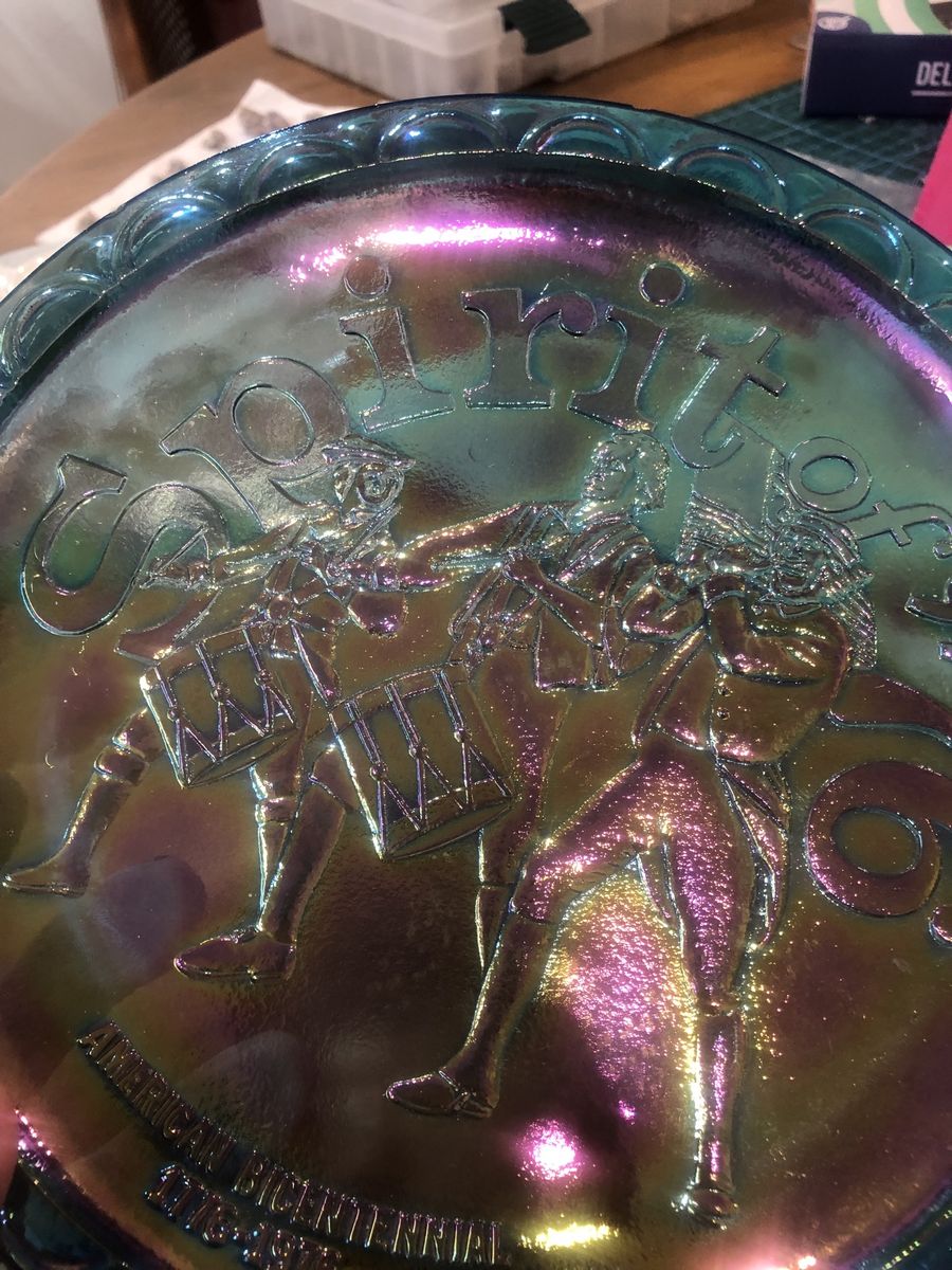 Indiana Glass Spirit of '76 Blue Carnival