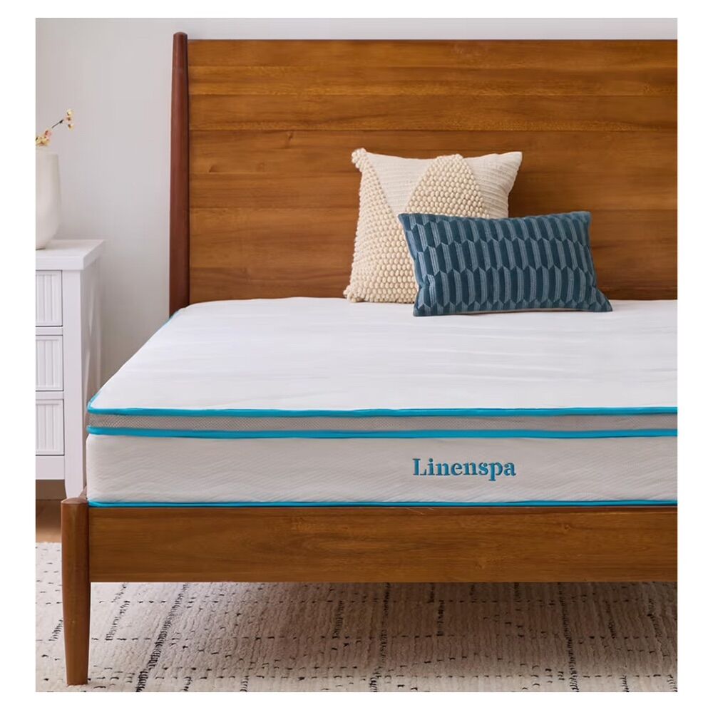 Full 8in Linenspa Hybrid Mattress, medium firm