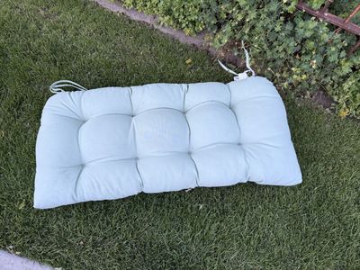 Light green puffy bench cushion 39 X 18 patio