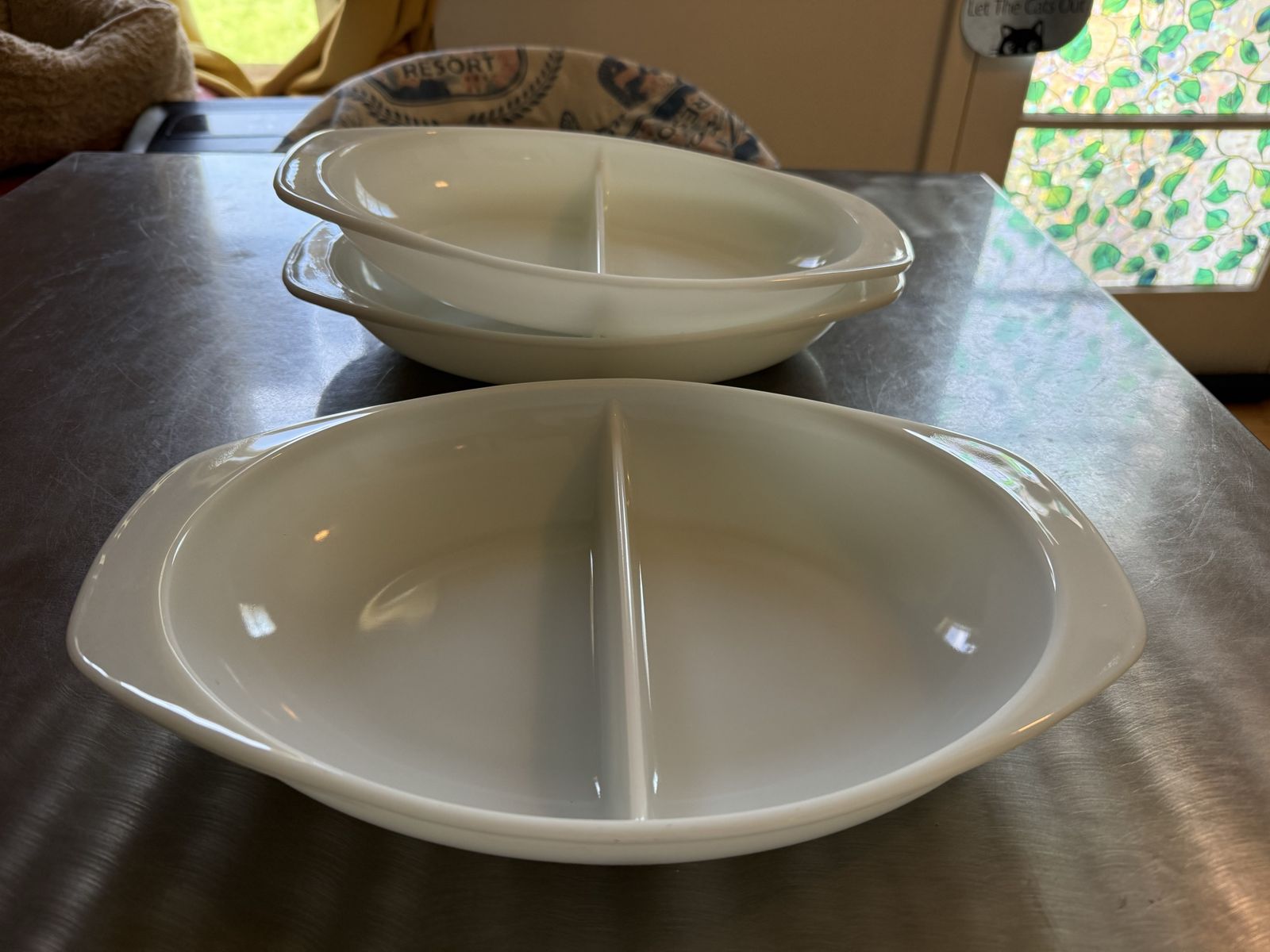 Vintage Pyrex Divided Casserole Dishes
