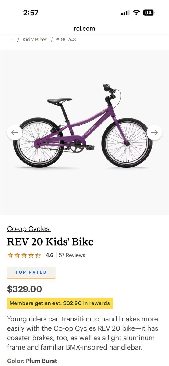 Co-op Cycles REV 20 Kids' Bike - Plum Burst
