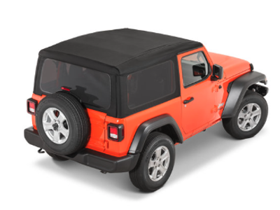 Jeep Wrangler JL 2-Door Mopar Sunrider Premium Twill Soft Top, Tinted Windows — Zipperless C-Channel System