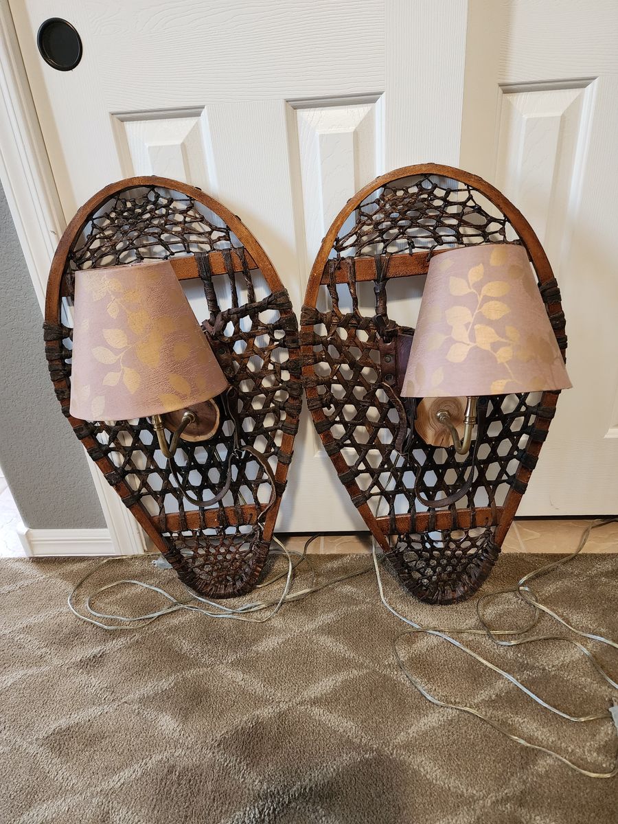 Vintage Antique Snowshoe Wall Sconce Lights