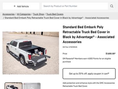 GMC Retractable Truck Bed Cover for Sierra 2500/3500 HD - Black