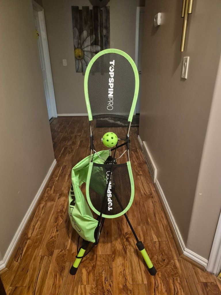 TOP SPINR PRO Tennis Training Aid - Portable Tennis Swing Trainer - Neon Green & Black