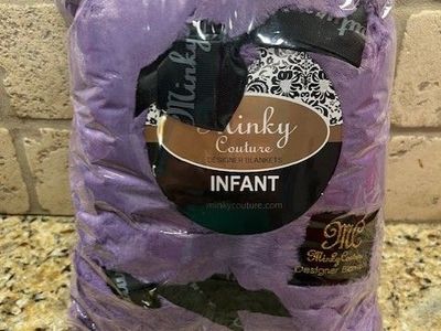 Minky Couture Hugs Infant Blanket - Meadow Violet - New in Plastic