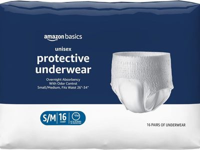 New, Amazon Basics Unisex Protective Underwear 16 count, #ATT-73025-599-6/4