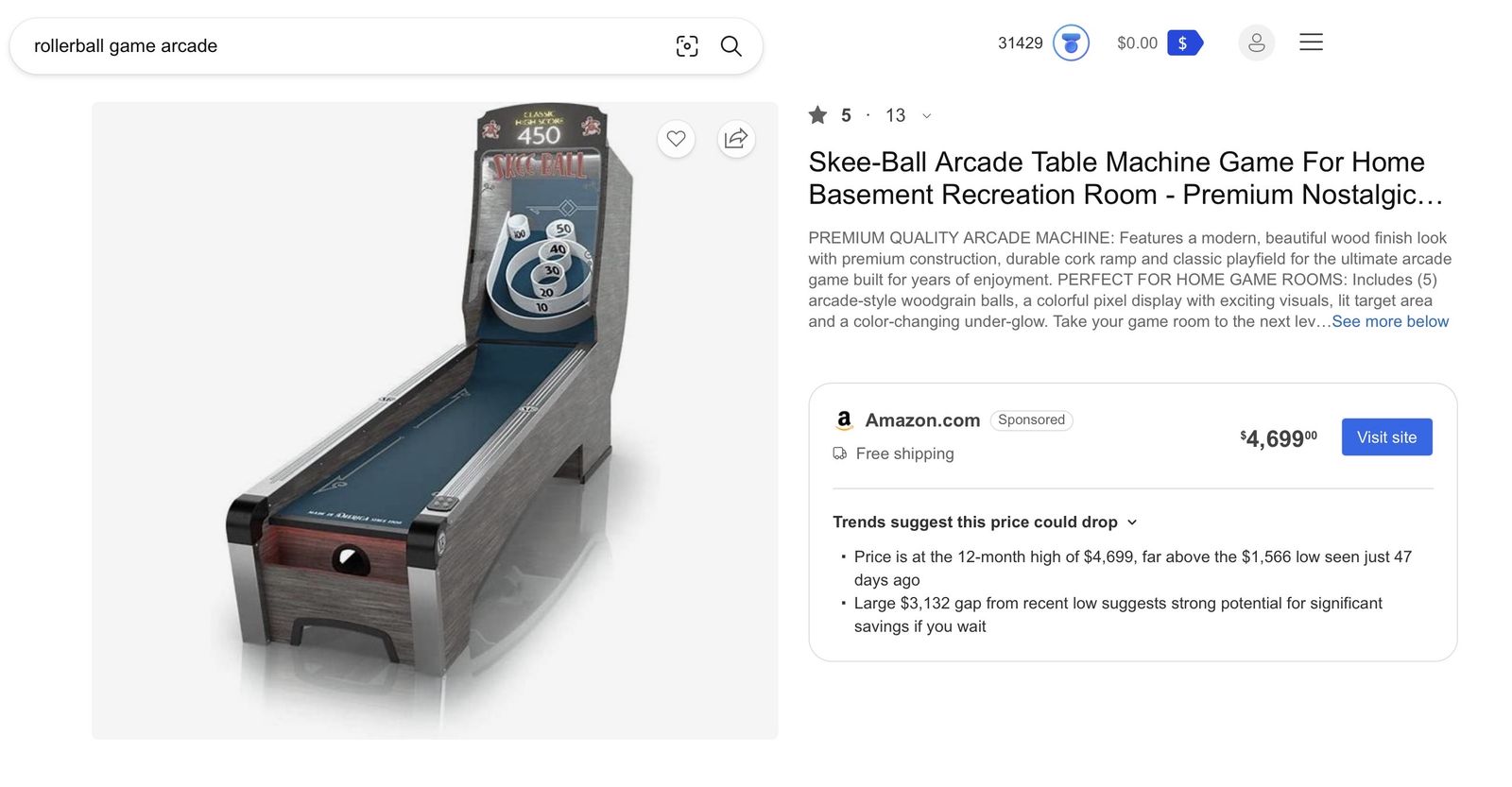 Skee-ball Game Professional Level