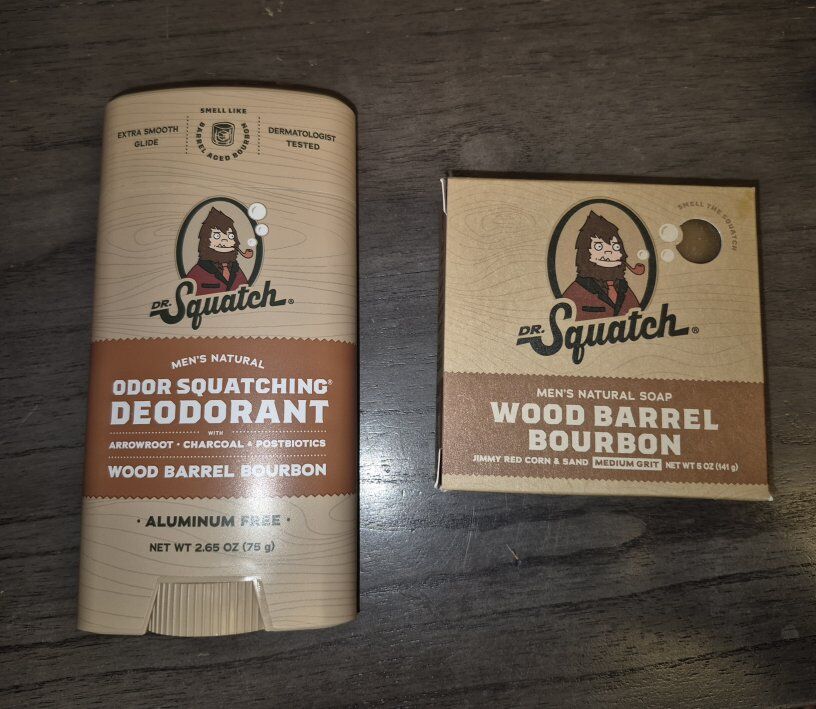 Dr Squatch Wood Barrel Bourbon Deodorant Soap Set