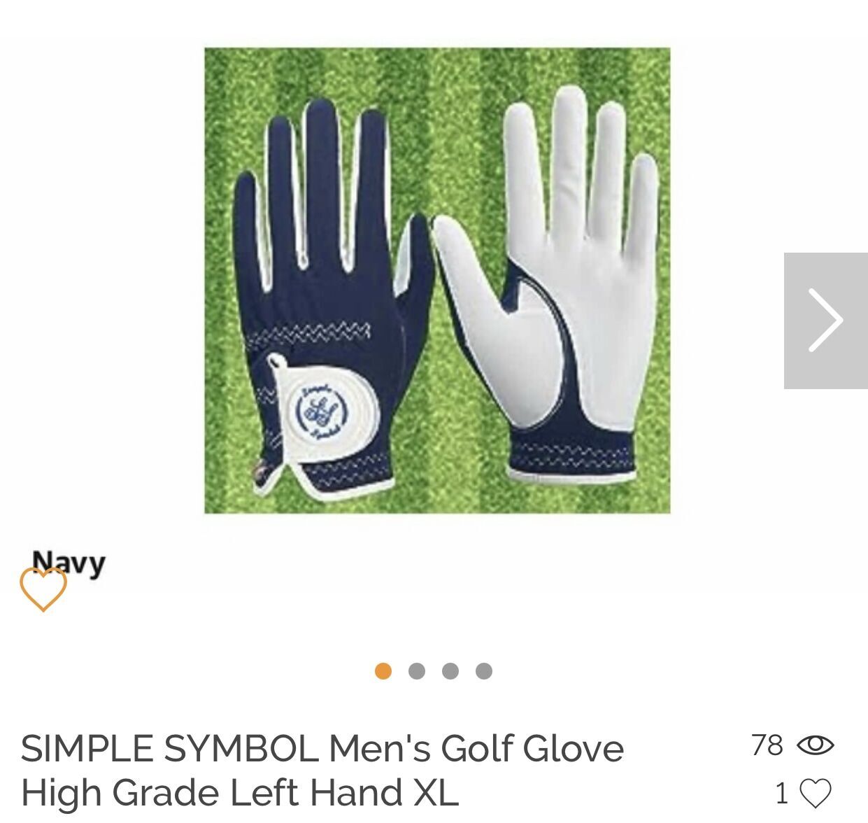 Simple Symbol Navy Blue XL Left hand-Men's Golf Glove, Hot Wet Weather Comfort