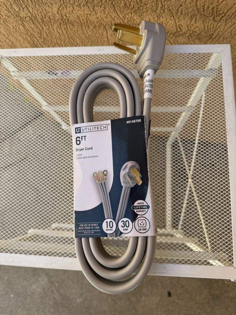 New utiliTech 3 Wire dryer cord (6 Ft) gray